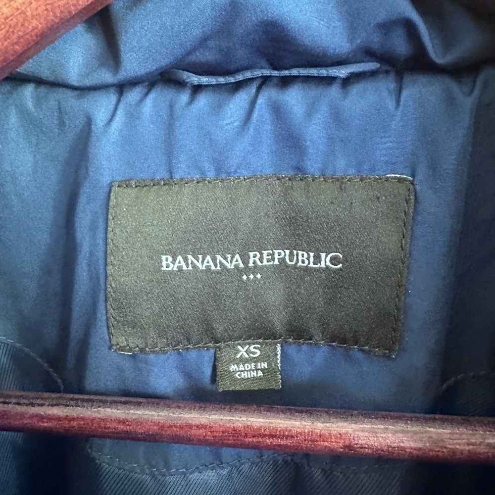 Banana Republic Women’s Down Puffer Jacket – Size XS | Blue Long Winter Coat - Picture 5 of 16